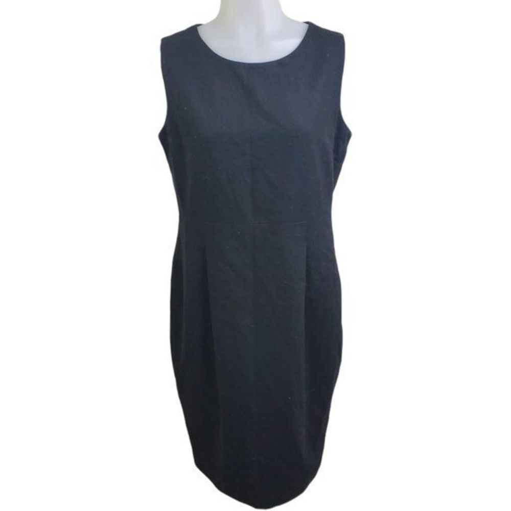 Shade Dress 8‎ Wool Black Sheath Pockets Sleeveless